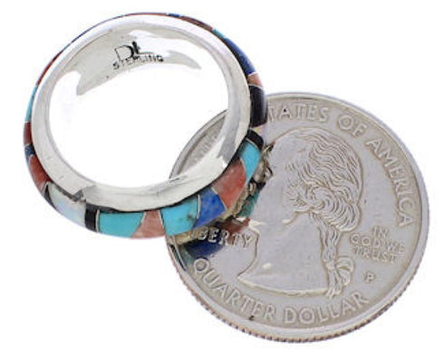 Silver Multicolor Southwestern Ring Size 5-1/2 TX41908